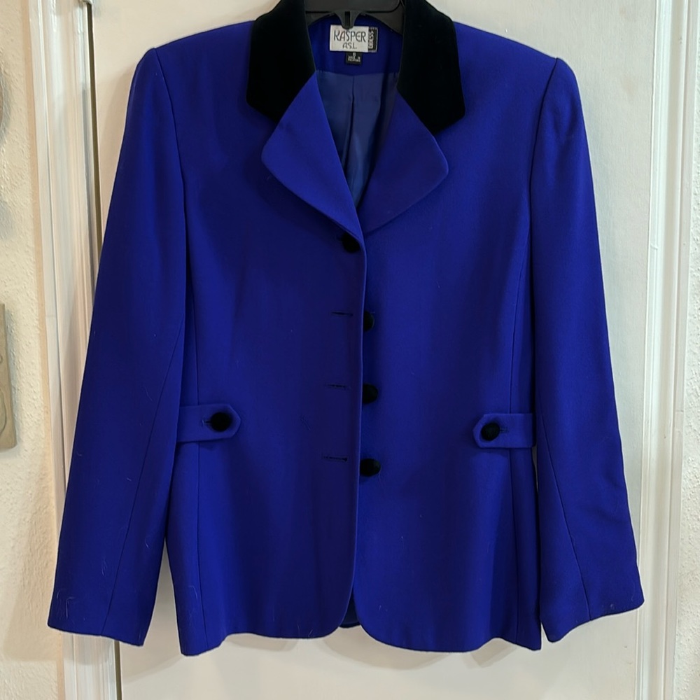 Dark Royal Blue with Black Velvet Collar Suit